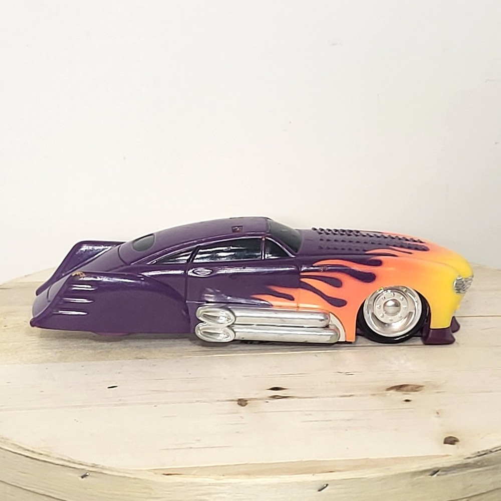 Vintage 1997 Hasbro SSP Super Sonic Power Car Purple Flame Hot Rod Toy